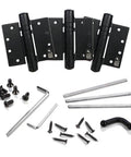 3 Pack 4.5 Inch Heavy Duty Adjustable Self Closing Door Hinges Black Fire Rated Full Mortise Two In One Hinges And Door Closer