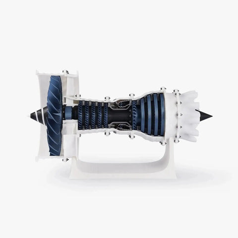 Jet Engine Model Components Kit 006 3D Printed Parts Set For Maker World Hardware Projects Two Sets High Detail Upgrade And Replacement Components For Jet Engine Building Dope Build, cutaway view