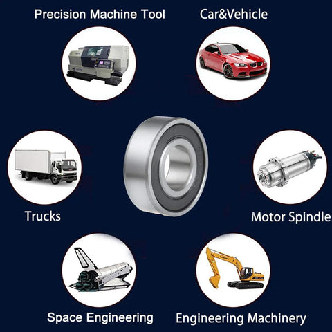 6000-2RS rubber-shielded deep groove ball bearing, metal; center image with industry icons.