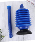 No Sweat Heavy Hitter 2 Pack Plunger For Bathroom Toilet Clog Blasting and Drain Unclogging with blue rubber cup and handle.