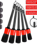10 Piece Pro Grade Car Detailing Brush Set For Interior Exterior Cleaning Boar Hair Brushes With Beefy Bristles