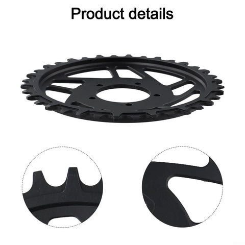 36T Chainring For 1000W Mid Drive E Bike Motor 13mm Offset 6061 T6 Aluminum Black Sprocket Wheel For 48V 52V Bafang Systems