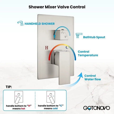 Wall Mounted Tub Filler With Handheld Shower Sprayer No Fuss Dual Function Tub Spout And 2In1 Diverter Control Valve