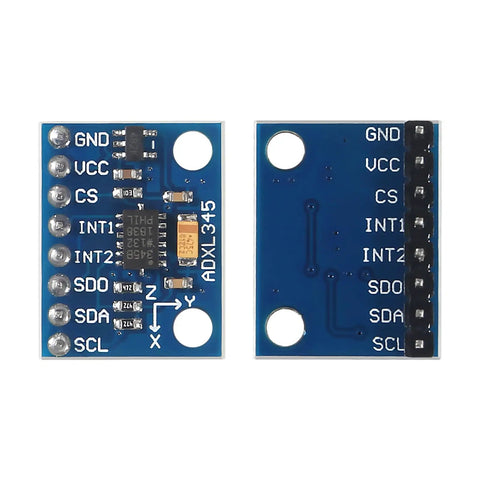 ADXL345 3 Axis Accelerometer Sensor Module With I2C And SPI Interfaces For Raspberry Pi And Microcontrollers Ultra Low Power Tilt Sensor 13 Bit Resolution 16g Range 4 Pack blue PCB with header pins