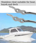 Heavy Duty 4 Inch Boat Cleat Made From 316 Stainless Steel With Mounting Screws Included Rugged Rope Cleat For Boats