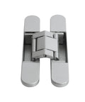 Heavy Duty Hidden Door Hinges Silver 4 Pack 6 Inch Concealed Cabinet Hardware angled view of hinge for smooth swing