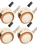Heavy Duty Soft Rubber Caster Wheels Set Of 4 With 360 Degree Swivel And Snap Lock Brakes displayed from multiple angles with black fittings.