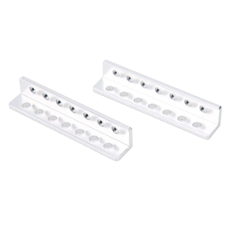 Aluminum L Shaped Beam Channel 12x12x64mm With 7 Holes Pair For Robot Building Kits DIY Robotics Projects, two white beams