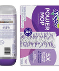 Power Mop Refill Pack With Lavender Floor Cleaner Solution Includes 5 Multi Surface Mopping Pads And 1 25.3 Fl Oz Bottle Boss Level Clean For Tile Vinyl Laminate And Wood Floors Kitchen And Bathroom Scrub All Purpose, bottle and pad box
