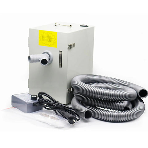 Heavy Duty Lab Vacuum Dust Extractor Boasting A Badass 550W Double Impeller Motor And Digital Display with flexible hose.