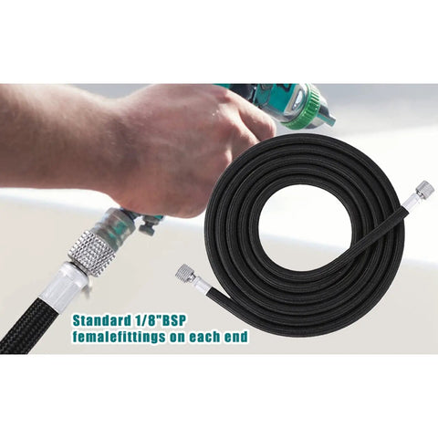 Heavy Duty Eva Airbrush Hose And Air Tube One Point Eight Meters featuring standard 1/8" BSP female fittings on each end.