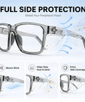 Built Tough Photochromic Safety Glasses With Auto Darkening Lenses Shifting From Clear Indoor View To Dark Shades Outside with full side protection