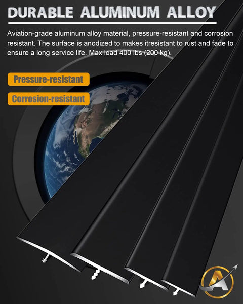 Rugged Aluminum T Molding Floor Transition Strip 36 Inch By Three Quarter Inch Matte Black Doorway Edge Trim For Wood