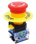 Red Mushroom Emergency Stop Push Button Switch 22mm 1 NO 1 NC Latching Panel Mount 440V AC 10A Industrial Safety Button