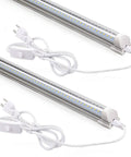 2Ft LED Shop Light Strip 20W 3000LM 5000K Daylight T8 Fixture With Clear Cover Linkable Utility Light, 2 Pack