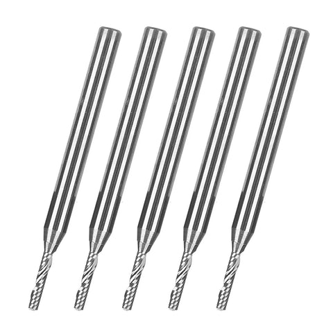 Five Piece Metal Milling Cutter Set With Single Blade End Mill Spiral CNC Router Bit Tungsten Carbide Engraving Tool 3.175mm Shank