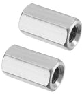 Real Deal Five Pcs M8 Hex Coupling Nuts Featuring 1.25 Metric Thread Pitch And Compact 24MM Length Crafted From Top Notch 304 Stainless Steel close-up of hex coupling nuts