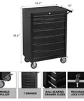 Black 24 Inch Cold Rolled Steel Tool Box With Drawers Rolling Tool Chest On Wheels Lockable Storage Garage Heavy Duty Organizer