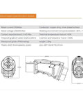 Detailed specifications for CCS1 to CHAdeMO EV Adapter DC 1000V 250A Heavy Duty fast charging converter, features and dimensions.