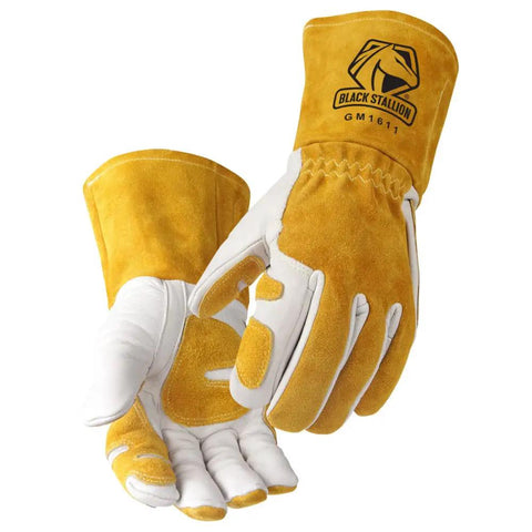 Top Grain Leather Cowhide MIG Welding Gloves with Reinforced Patch Palm Thumb and Index Finger for Extra Protection