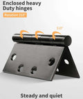 Beefy Stainless Steel 4.5 Inch Ball Bearing Hinges Matte Black Two Pack For Exterior Doors, open at 310 degrees, square corners