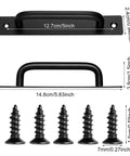 16 Pack Barn Door Handles With Screws For Quick Install, 5.8 Inch Aluminum Alloy Cabinet Pulls For Sliding Doors Black