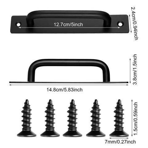 16 Pack Barn Door Handles With Screws For Quick Install, 5.8 Inch Aluminum Alloy Cabinet Pulls For Sliding Doors Black