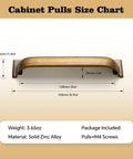 Size chart for Antique Brass Cup Pulls Zinc Alloy Cabinet Hardware For Kitchen And Furniture 5 Inch Center 6 Pack Model 9632GT 128