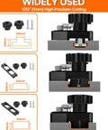 Pro Shop Grade Thin Rip Jig For Table Saw Featuring Three Heavy Duty Rollers And Universal Miter Slot Adapter, showing high-precision cutting details.