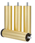 Dope Gold Metal Furniture Legs For Quick No Sweat Setup Solid Bed Risers For Couches Tables And Desks 5.8 Inch heavy duty cylinder set of four.