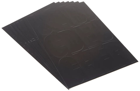 Stack of 4-Inch Black Peel-And-Stick Vinyl Letters With Permanent Adhesive For Indoor And Outdoor Use Waterproof Sign Letters For Home