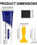 Efficient Drywall Repair Kit With Scraper And Nozzle Extenders Two 250g Wall Repair Paste Tubes Sandpaper And Hole Filling Tools