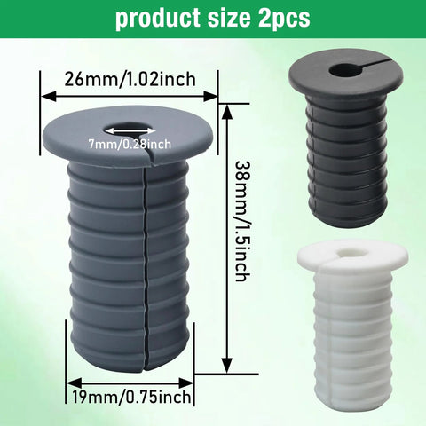 Two Pack Cable Grommet Three Quarters Inch Silicone Anti Slip Wall Hole Pass Through Split Cable Bushings For TV Wire Ethernet Cord