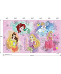 Disney princesses illustrated on Under The Sea Blue Peel And Stick Wall Mural For Kids Rooms By RoomMates 10.5 Ft By 6 Ft When Assembled