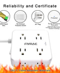 Knockout Ten Foot Extension Cord With Eight Separate Outlets And Four Fast USB Charging Ports Including Two USB C Plugs Compact Three Sided Surge Protector Power Strip For Home Office Gaming Setups No More Scrambling Over Plugs Today features surge protection and multiple outlets.