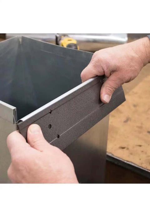 Heavy Duty Sheet Metal Folding Tool For Home And HVAC Projects, folding 24 gauge steel, two depths three eighths inch and one inch