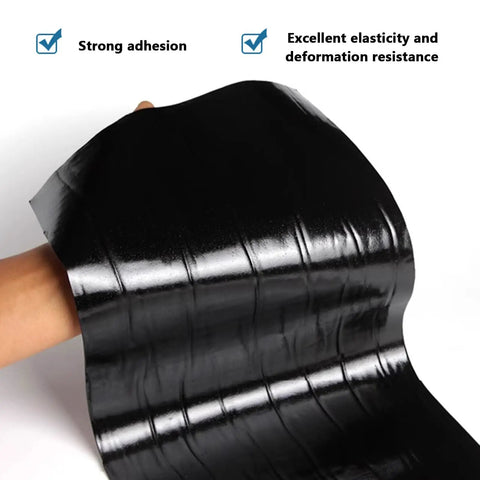 Heavy Duty Asphalt Crack Repair Tape And Concrete Sealant showing a hand holding the flexible self-adhesive bitumen patch.