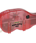 Chain Cleaning Tool II For Bike Chains Red Heavy Duty Plastic Chain Pig II With Bristle System Built To Last Chemical Resistant Design For Adults Long Lasting Performance Model PED218, red plastic
