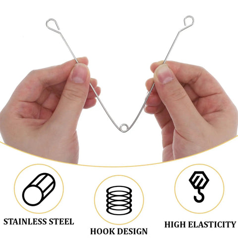 Six Pack Recessed Light Clips Stainless Steel Torsion Springs For Ceiling Trims Bathroom Vent Fan Covers And Exhaust Fans Repair Kit Durable Spare Parts For Recessed Lighting Fixtures, stainless steel hook design