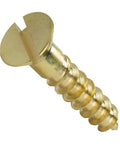 Heavy Duty Slotted Flathead Solid Brass Wood Screws With Aggressive Coarse Threads Half Inch Length Two Thousand Five Hundred Pack close-up of screw