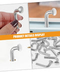 50 Piece Heavy Duty Pallet Rack Safety Pins J Clip Drop Pin Locking Clips For Warehouse Storage Racks Quick Snap Install displayed with hand holding pin.