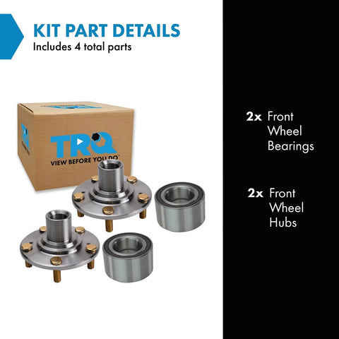 2 Piece Front Wheel Bearing And Hub Kit For 2006 2011 Honda Civic Direct Fit Replacement parts, including bearings and hubs, with packaging