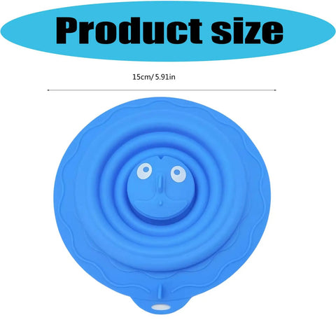 Drain Unclogger Flexible Bath Drain Cover Sealing Stopper in blue, 15cm size, made of silicone for effective sealing.