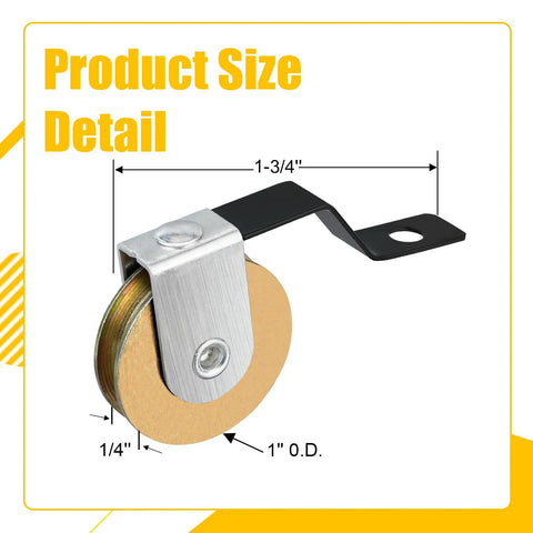 Product size detail of Heavy Duty 4 Pack Sliding Screen Door Rollers Glides Like Butter With Silent 1 Inch Steel Ball Bearings.