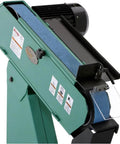 Heavy Duty 4 HP Metal Belt Sander and Grinder with 3x79 Inch Abrasive Belt 220V 3 Phase Motor showing detailed mechanism.