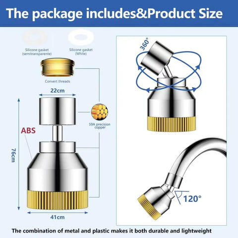 Top Tier Kitchen Faucet Aerator Plus Sink Extender Delivering Dual Function Spray Modes And 360 Degree Swivel Nozzle For Seamless Bathroom Water Flow Adjustments Rust Resistant Chrome Plating Provides Slick Operation That Feels Totally Dope