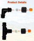 Detailed view of spray nozzles and fittings for Four Nozzles Metal Boom Wand Sprayer Pro Grade With Brass Fittings For Tractors and UTVs