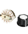 4 Pole 5 Throw Rotary Switch With 2 Deck Band Channel, Plastic Knob, 24 Pins, 10mm Mount Hole, 6mm Shaft for DIY electronics
