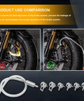 Heavy Duty Two Pack Brake Bleeder Hose Straight Up Game Changer Design With One Way Check Valve comparison of fluid flow in motorcycle braking system.
