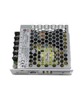 Top Tier 50W 24V Switching Power Supply Runs Rock Solid In An Ultra Flat 1U Tray, slim metal design with honeycomb venting.